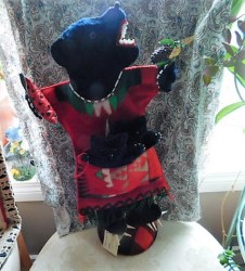 folk art bear puppet